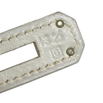 Hermes Handbag Kelly 32 White And Ivory Internal Stitching/silver Hardware