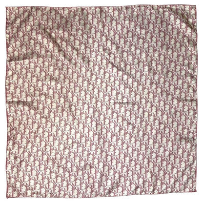 Christian Dior Old Trotter All-Over Pattern Silk Scarf Red