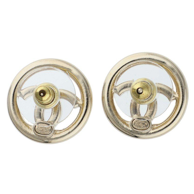 Chanel A22C Coco Mark Circle Earrings Women