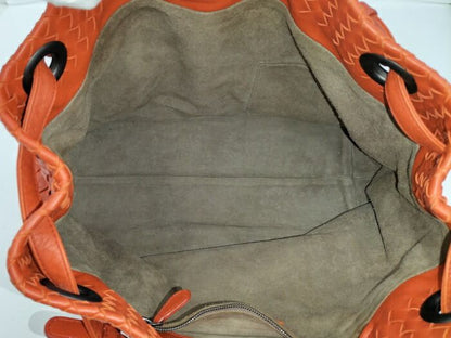 Bottega Veneta Large Garda Bag Tote Intrecciato Leather Orange