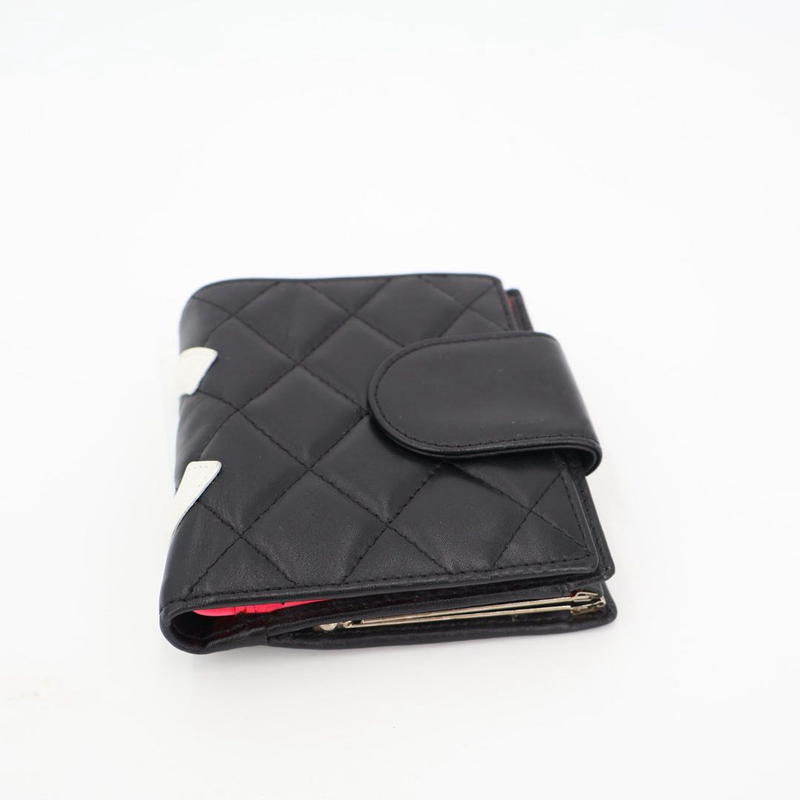Chanel Cambon Line Bifold Wallet With Coin Purse Leather Ladies