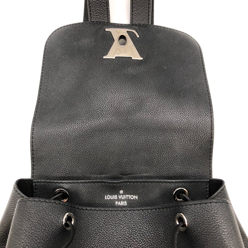 Louis Vuitton Lock Me Backpack M41815 Backpack Daypack Leather Black Women