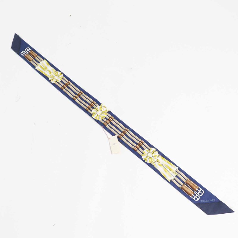 Hermes Twilley Junping Jumping 100% Silk Scarf Navy Multi With Box Made In