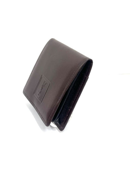 YVES Saint Laurent Coin Case Coin Purse Leather Brown 08bs304