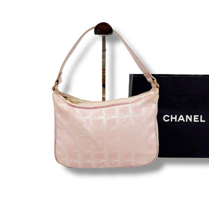 Chanel New Travel Line Mini Handbag Accessory Pouch Nylon Canvas Pink Coco Mark