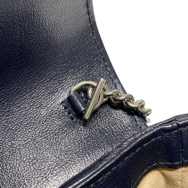 Gucci Shoulder Bag GG Marmont Quilted Leather Super Mini Bag 476433 Blue And