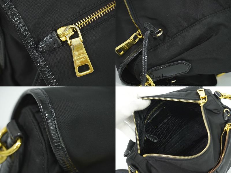 Authentic Prada Nylon Shoulder Bag Pochette Black Bag Pre-owned [follow-up