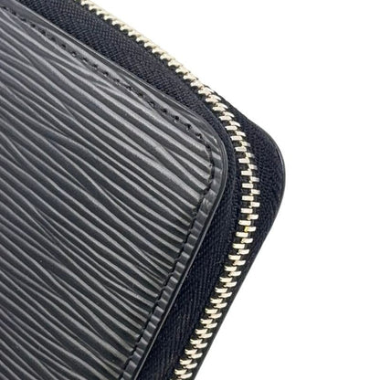 Louis Vuitton Zippy Wallet Epi Noir Black Leather Black Round Zipper Long