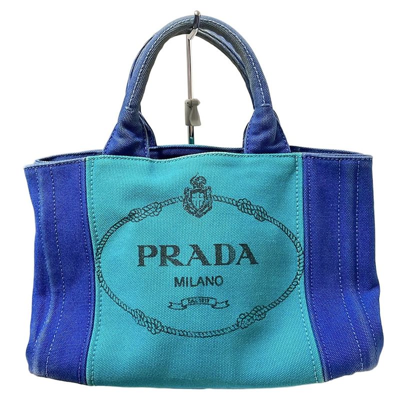 Prada Tote Bag Canapa Bn2439 Blue×green×black
