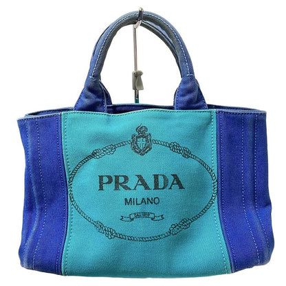 Prada Tote Bag Canapa Bn2439 Blue×green×black