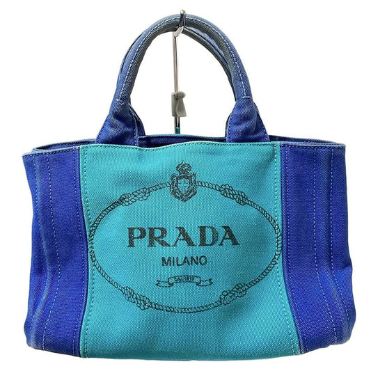 Prada Tote Bag Canapa Bn2439 Blue×green×black