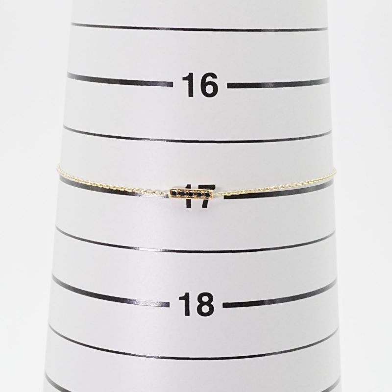 Celine Black Diamond 18K Line Bracelet 25-1546s