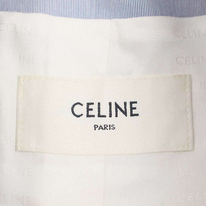 Celine Triomphe Striped Chelsea Jacket with Butty 2v65s128x.07cg Blue 34