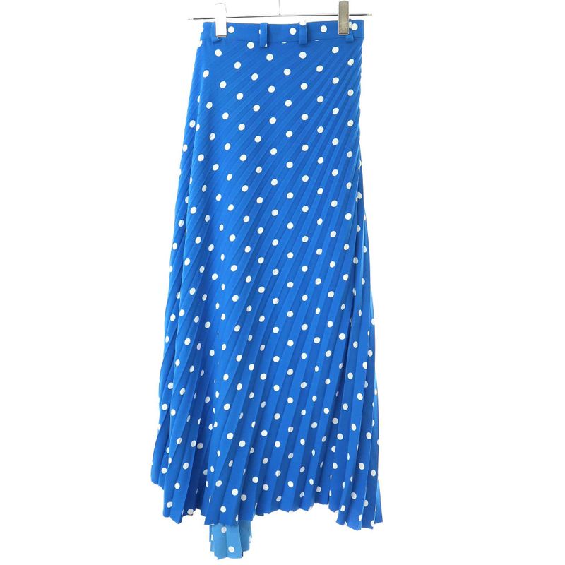Balenciaga 21ss Pleated Dot Skirt 622280 Blue 36