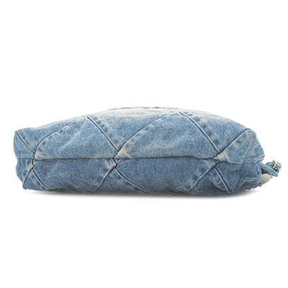 Chanel Backpack Daypack Chanel 22 Backpack Sac Denim Blue Matte Silver Hardware