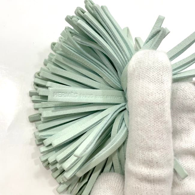 Hermes Key Ring Carmen Light Green Excellent Condition Leather Preowned