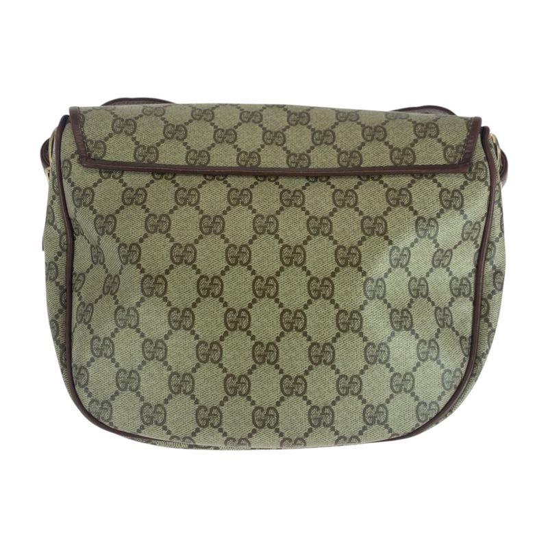 Gucci Vintage Old Gucci Beige Brown Gold Hardware GG Supreme Canvas Crossbody