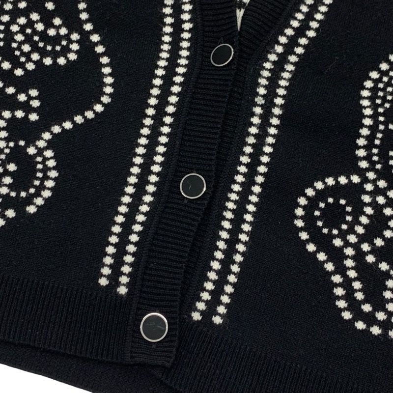 Hermes Top Cashmere Cotton Black White Brid De Gala Embroidery