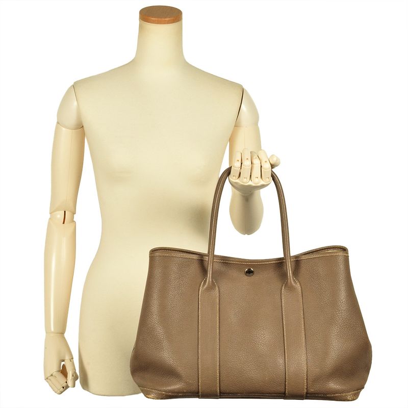 Hermes Garden Party PM Tote Bag Negonda □L Engraved Etoupe