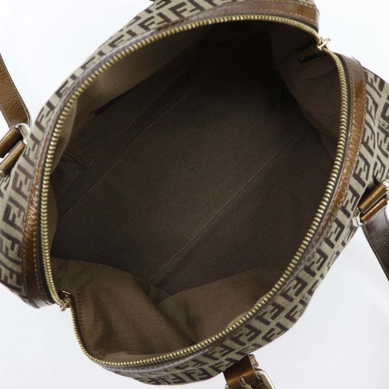 Fendi Zucca Mini Boston 8bl106-cnl Nylon Canvas Bronze Ladies Shoulder Bag