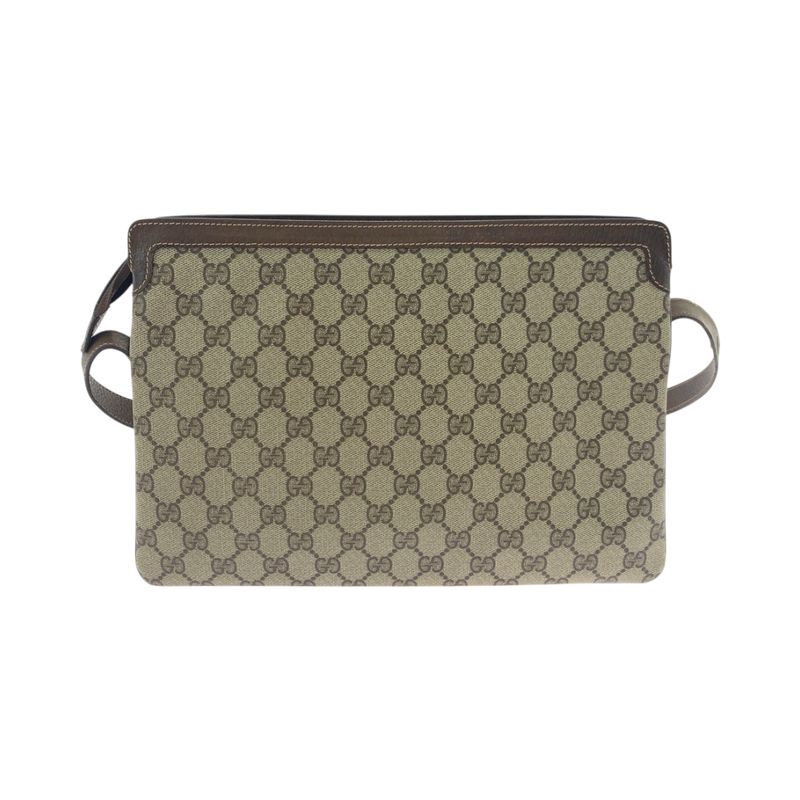 Gucci Vintage Old Gucci Sherry Line Beige Brown GG Supreme Canvas 001 16 4085