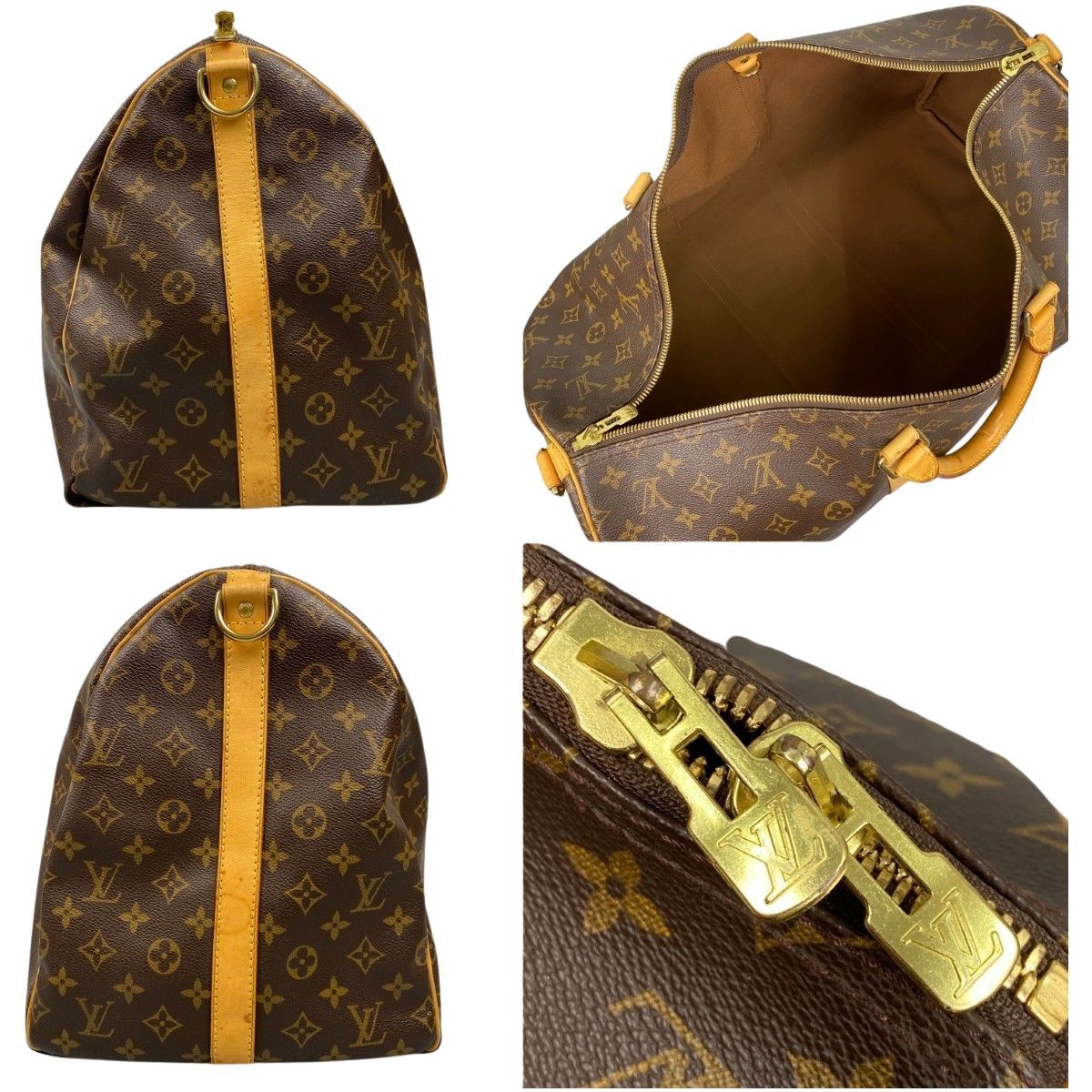 Louis Vuitton Monogram Keepall Bandouliere 55 Boston Bag