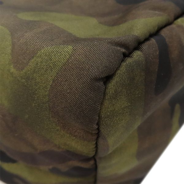 Prada 2way Bag Camouflage Reversible Triangle Logo Nylon Khaki X Black Silver