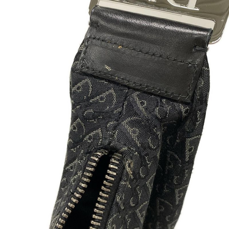 Dior/christian Dior Shoulder Bag Street Chictrotter Black And Gray Leather