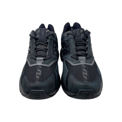 Fendi Sneakers 7e1555 6 Size Ff Logo Rubber Mesh Black Fendi