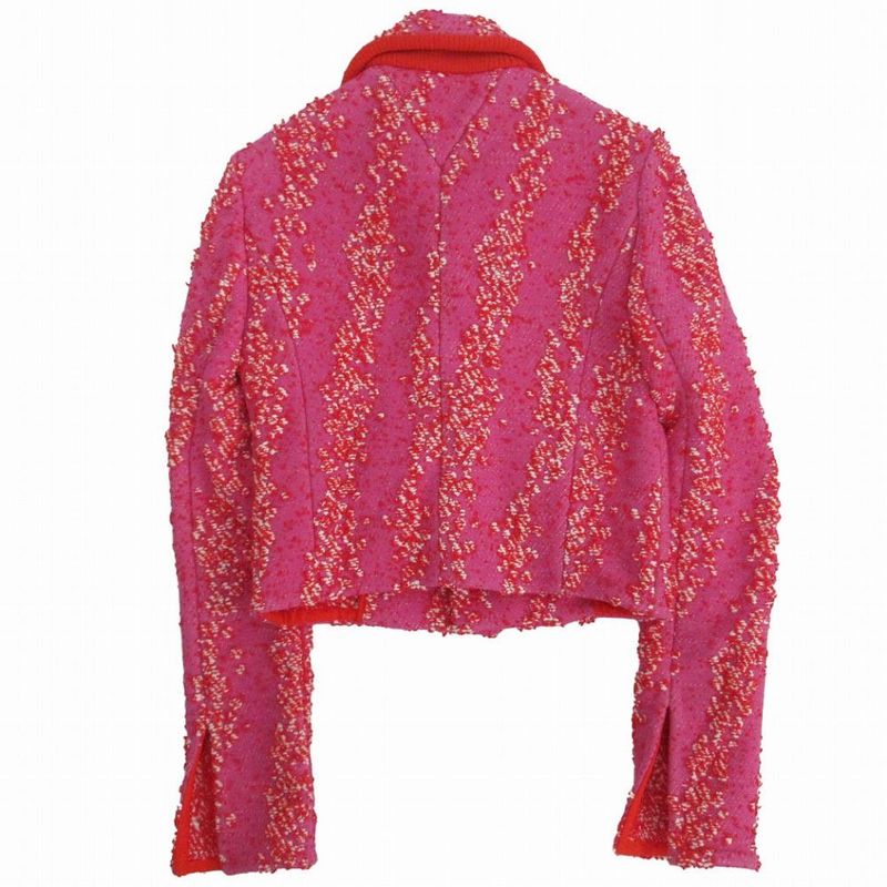 Bottega Veneta Cropped Tweed Jacket Short Length Salon01 Shocking Pink Size 34