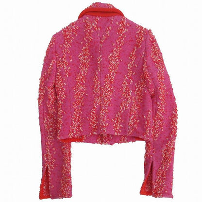 Bottega Veneta Cropped Tweed Jacket Short Length Salon01 Shocking Pink Size 34