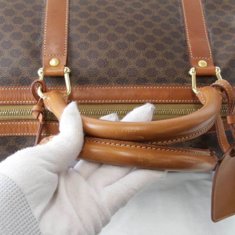 Celine Macadam Boston Bag Brown Leather High Brand Luxury Branded Ladies