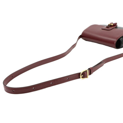 Celine Tassels Shoulder Bag Leather Bordeaux Black Gold Hardware Vintage