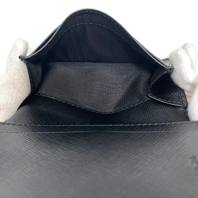 Prada Business Card Case Black NERO Excellent Condition Saffiano Leather