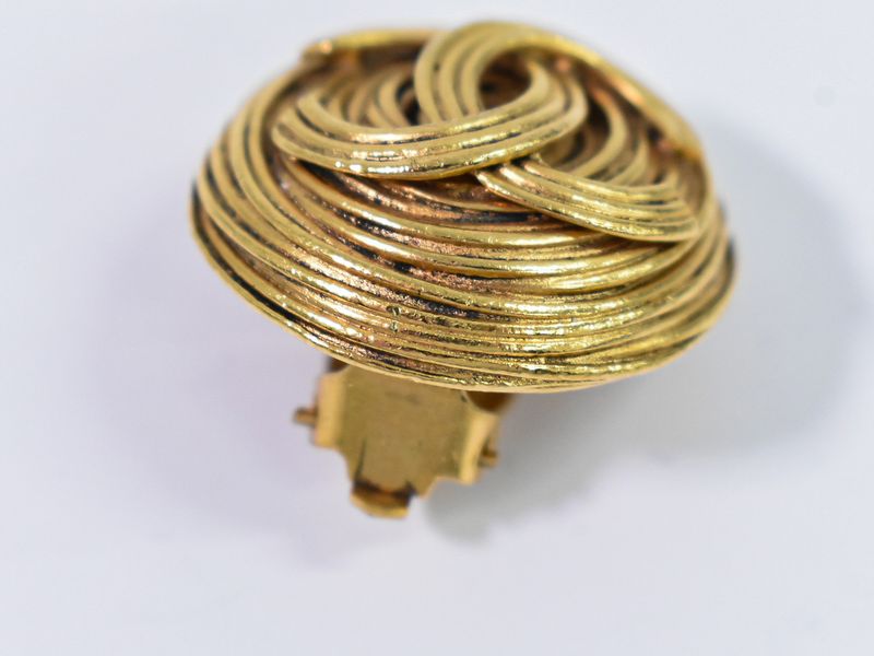 Authentic Chanel Coco Mark Earrings GP Gold Plated Coco Mark Accessories