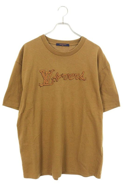 Louis Vuitton 24AW Rm242m NPL Hry89w Embroidered Signature Cotton T-shirt Men's