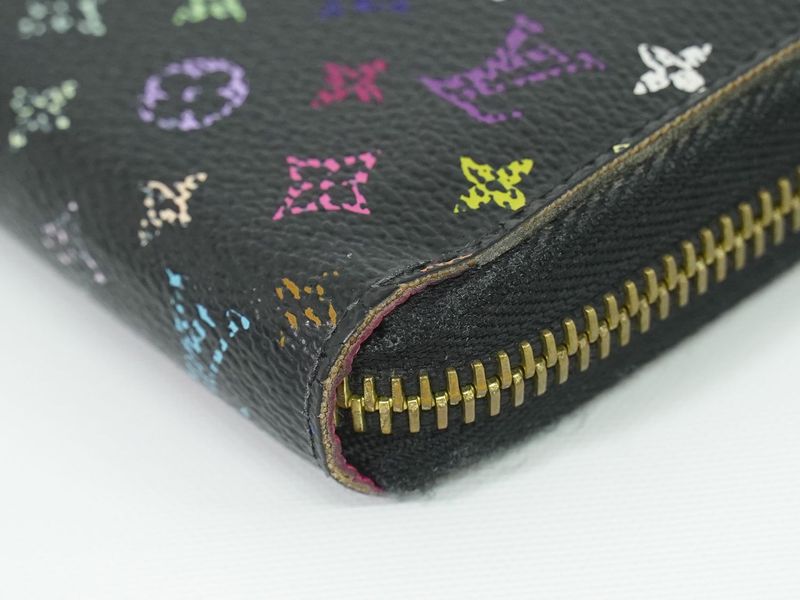 Authentic Louis Vuitton LV Zippy Wallet Monogram Multicolor Long Wallet Noir