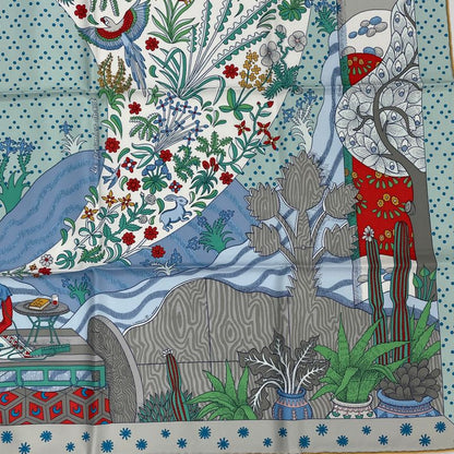 Hermes Carre 90 Le Premier Chant Song Of Beginnings Scarf Multicolor With Box