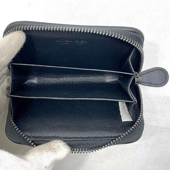 Bottega Veneta Coin Case Black Intrecciato Coin Purse Excellent Condition