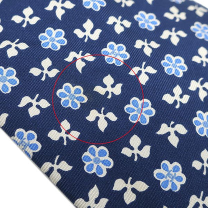 Chanel Tie Botanical Pattern 9.5cm (3.74in) Silk Navy and Multicolor Navy Blue