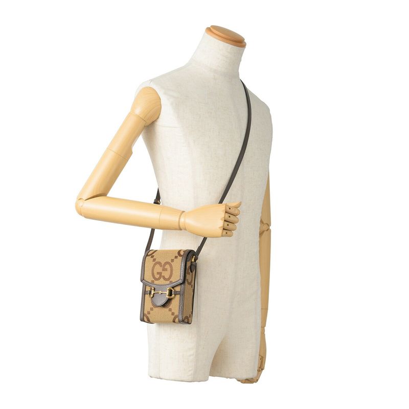 Gucci Shoulder Bag Jumbo GG Canvas Beige