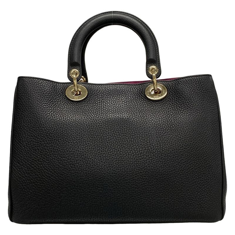 Dior/christian Dior Tote Bag Diorissimo Black Leather
