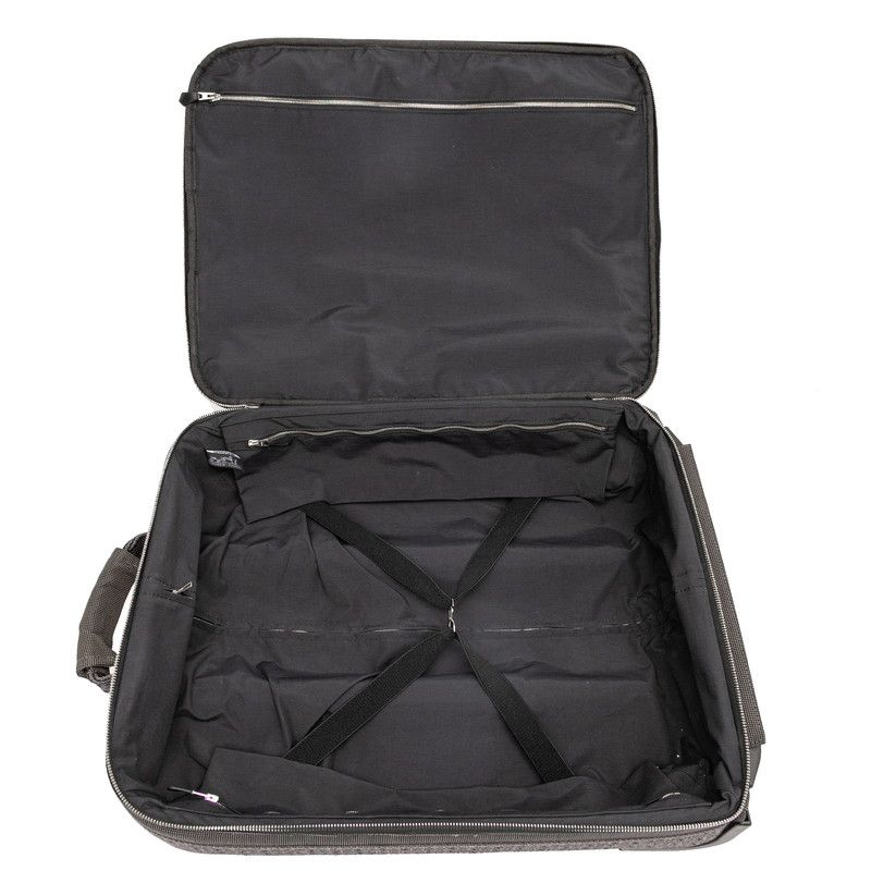 Hermes Her Line Herbag Carry Bag Suitcase Gray Silver Hardware Canvas Travel