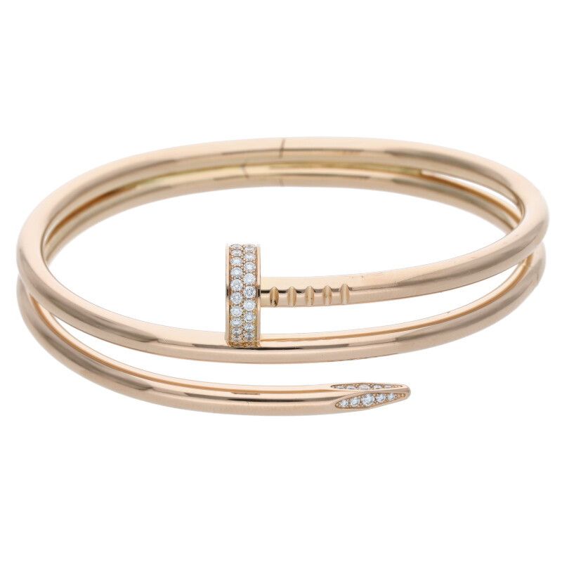 Cartier New Shape Juste UN CLOU Bracelet DIA 18K Pink Gold Diamond Juste Un
