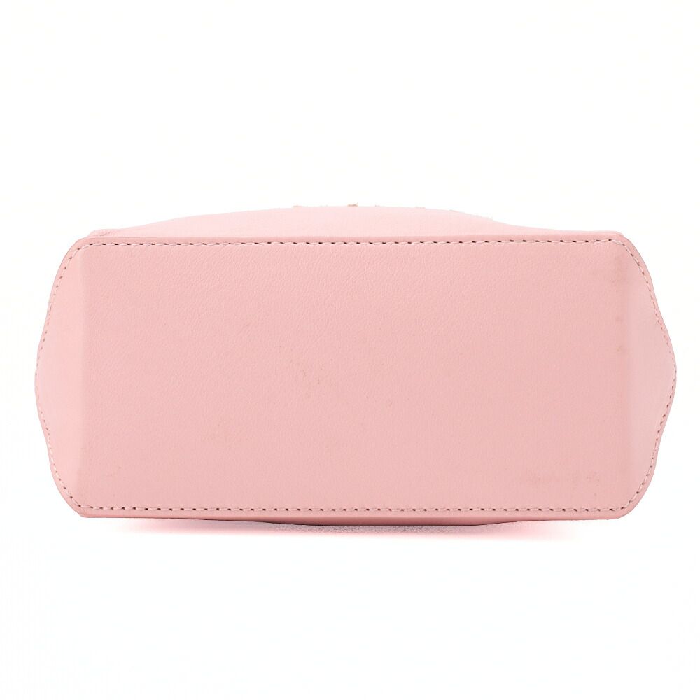 Chanel Mini Tote Bag Essential Logo Mark Lambskin Pink Silver Hardware Handbag