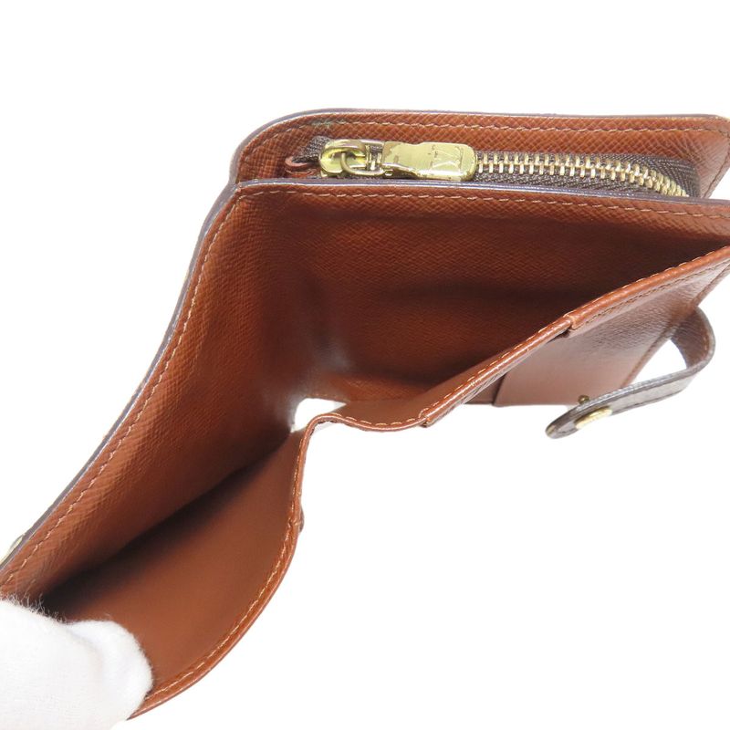 Louis Vuitton M61667 Compact Zip Folding Wallet With Coin Purse Monogram Canvas