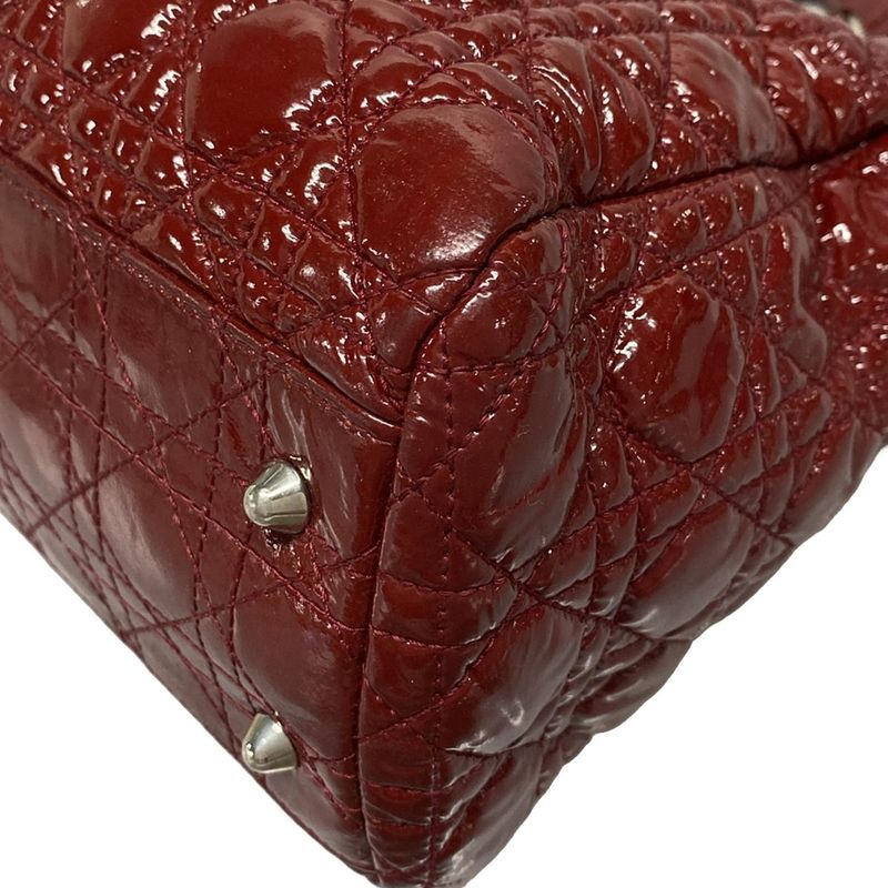 Dior/christian Dior Tote Bag Canage Stitch Red Leather