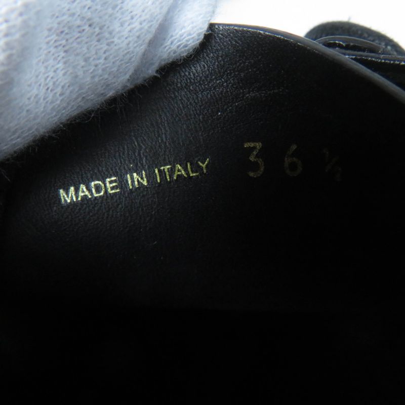 Prada 1e249n Lace-up Brushed Leather Shoes Black 36.5 With Box And Storage Bag