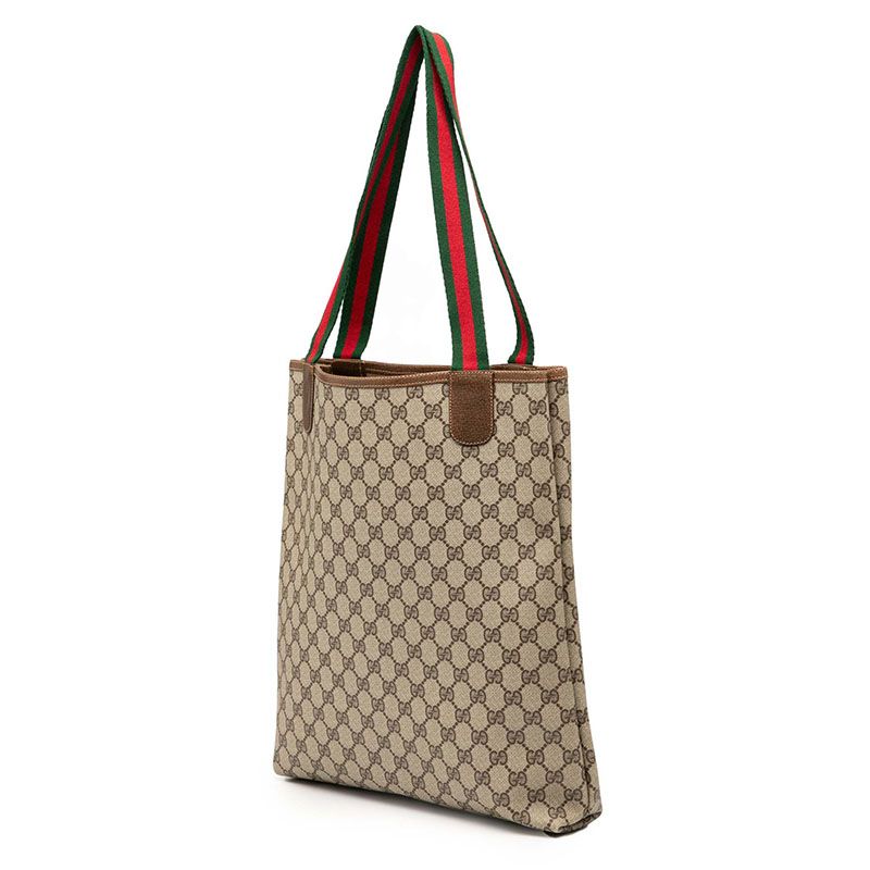 Gucci GG Supreme Sherry Line Tote Bag Shoulder Bag 001080494 Beige Brown PVC