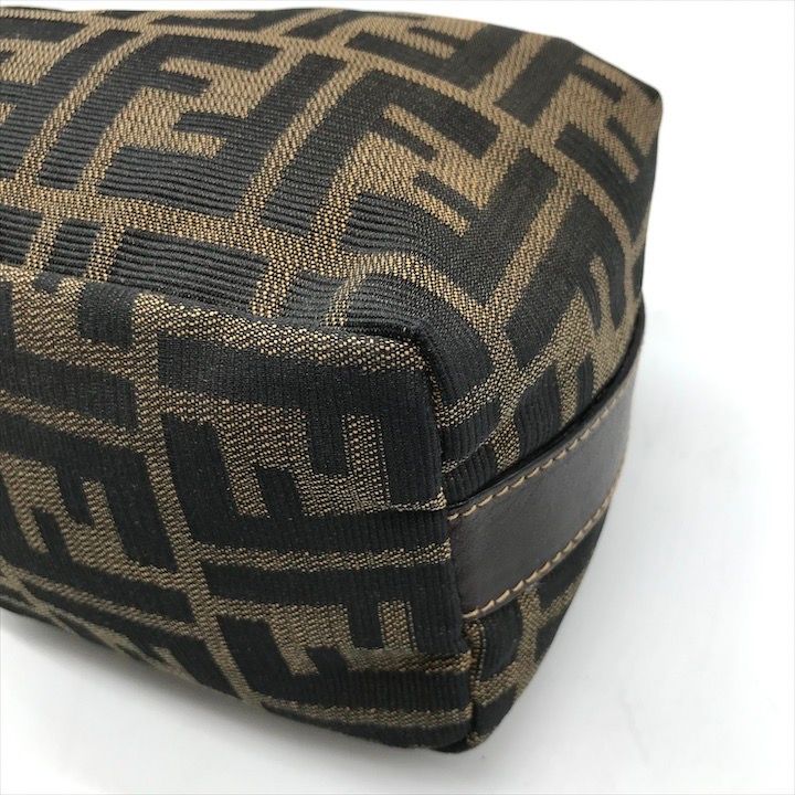 Fendi Zucca All Over Pattern Pouch Vanity Hand Purse